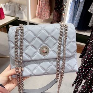 Kate Spade natalia small shoulder Bag in Brushed Steel blue
